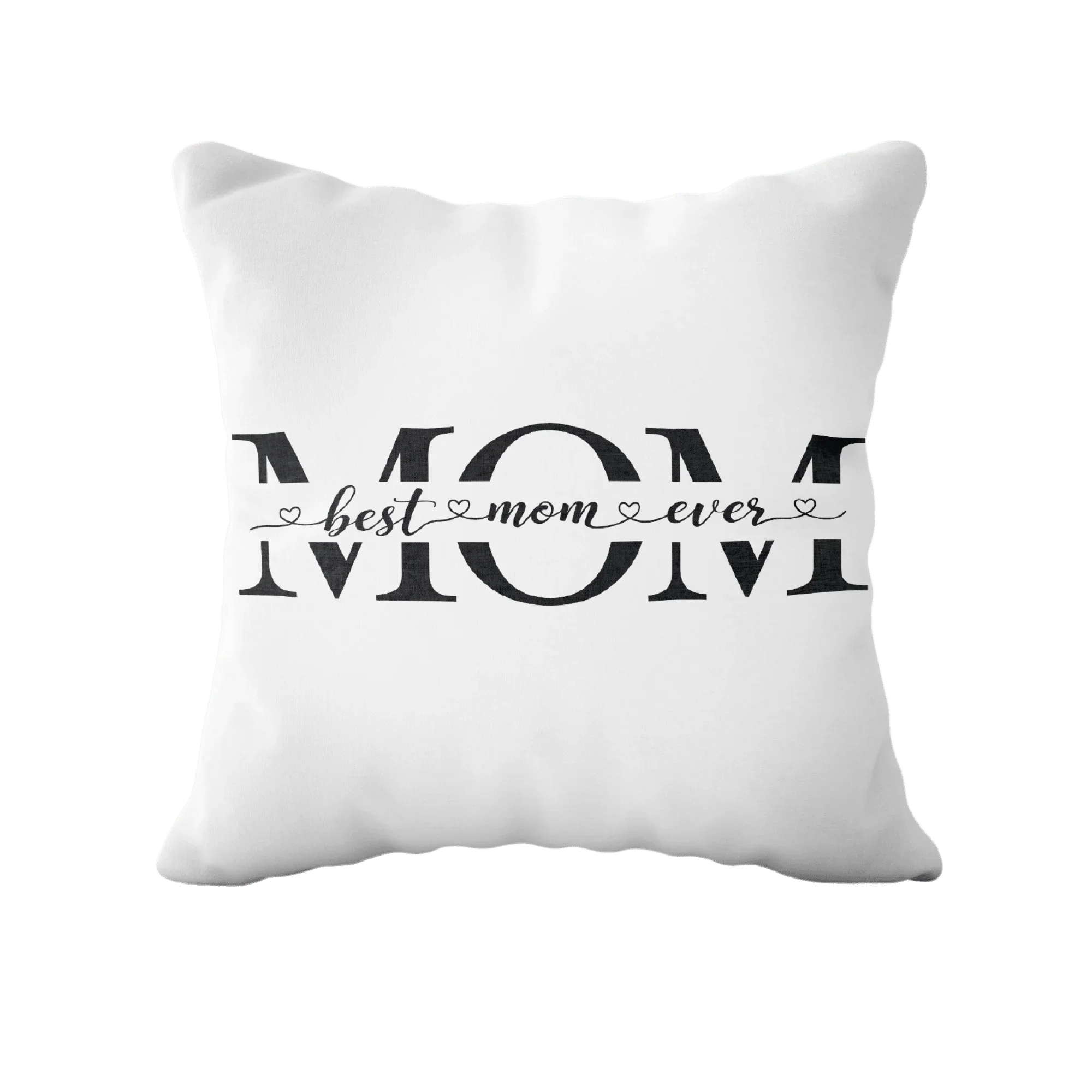 Biała poduszka z napisem MOM best mom ever, idealny personalizowany prezent dla mamy