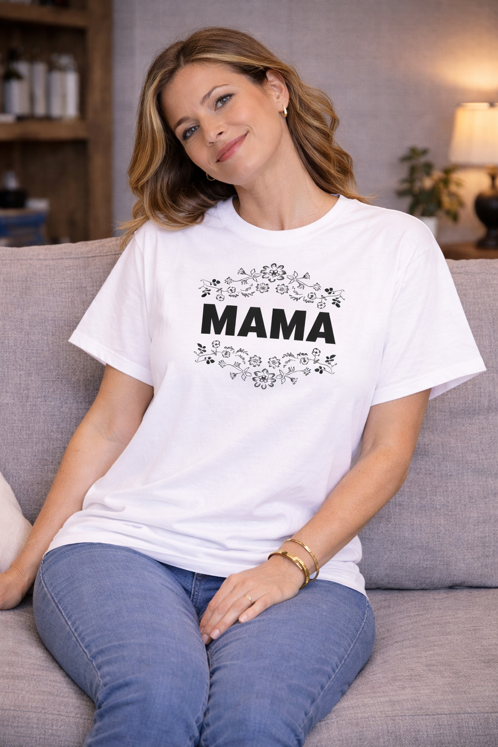 Koszulka z Napisem Mama - Kwiaty