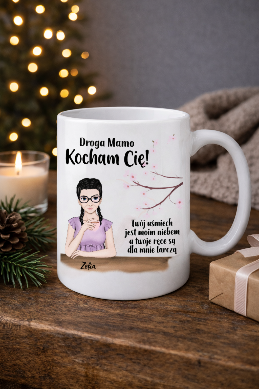 Personalizowany Kubek - Droga mamo, kocham Cię na prezent