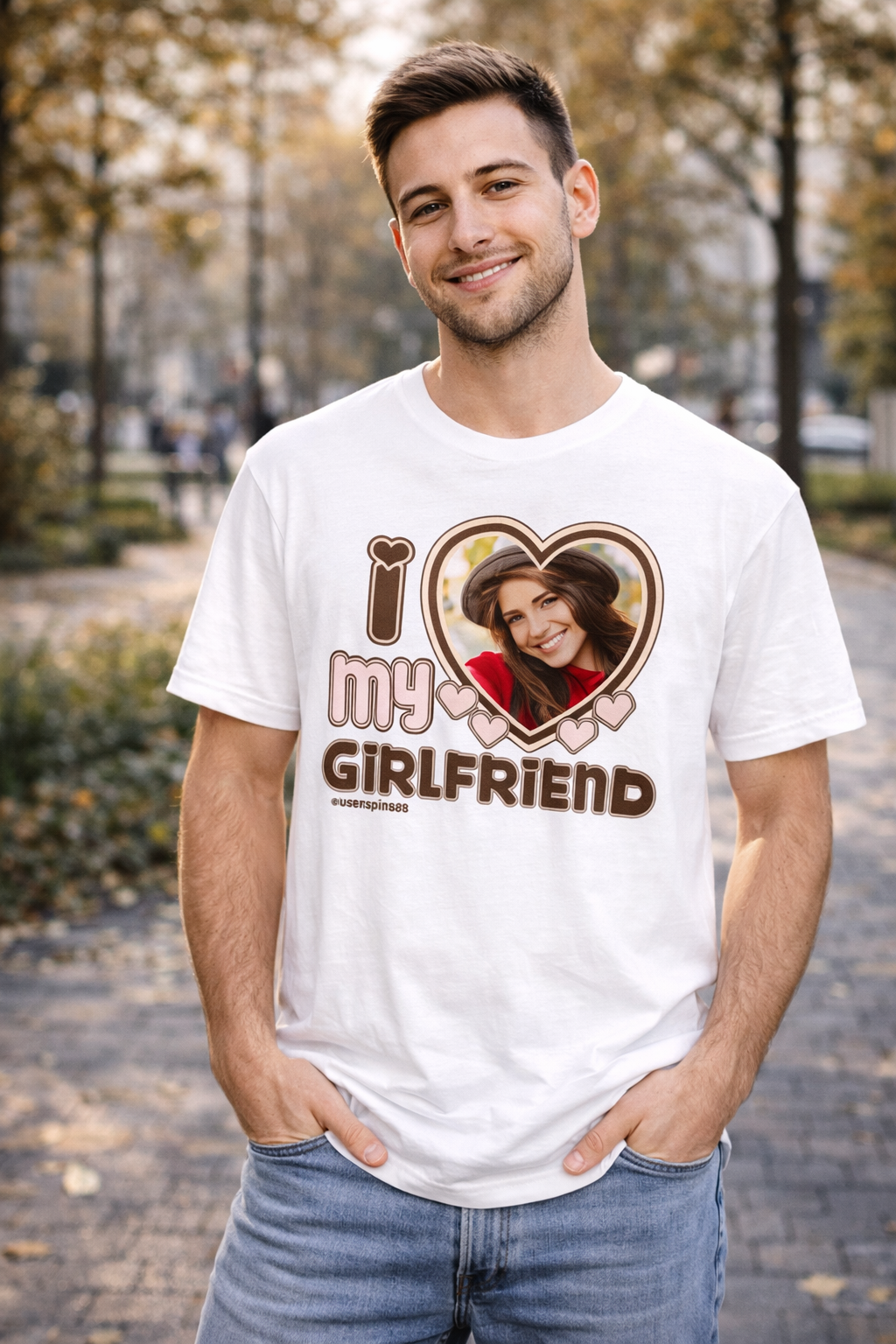 Koszulka I Love My Girlfriend z twoim zdjęciem na Rocznice