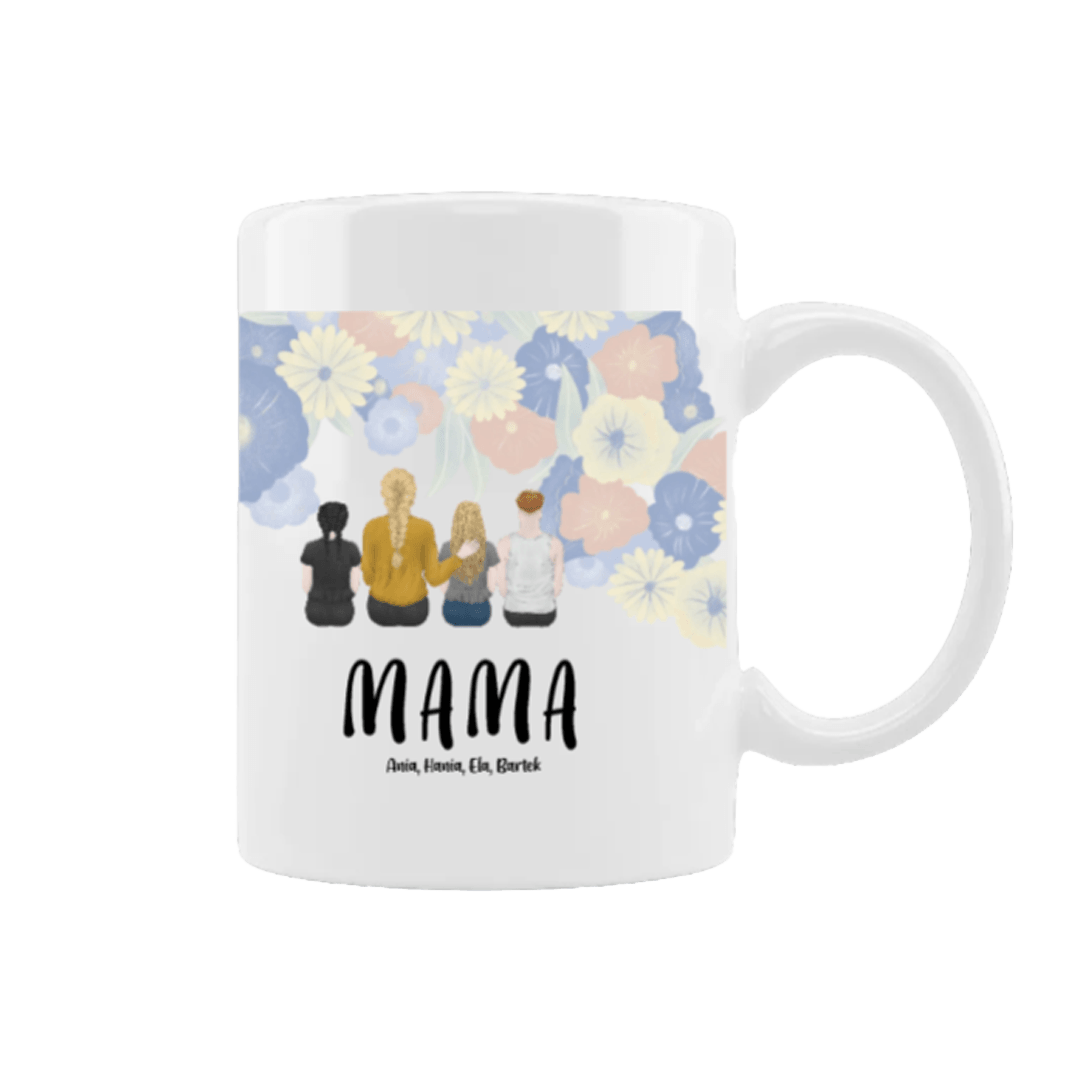 Personalizowany Kubek - rodzinny kubek matki z dziećmi do 4 osób
