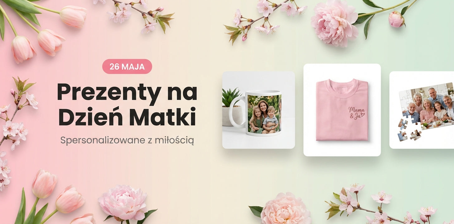Prezenty na Dzien Matki 2026 - personalizowane kubki koszulki poduszki puzzle MejkMi