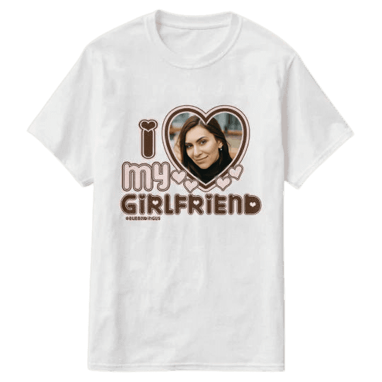Koszulka I Love My Girlfriend z twoim zdjęciem - Mejkmi - Personalizowane Prezenty Dla Twoich Bliskich!