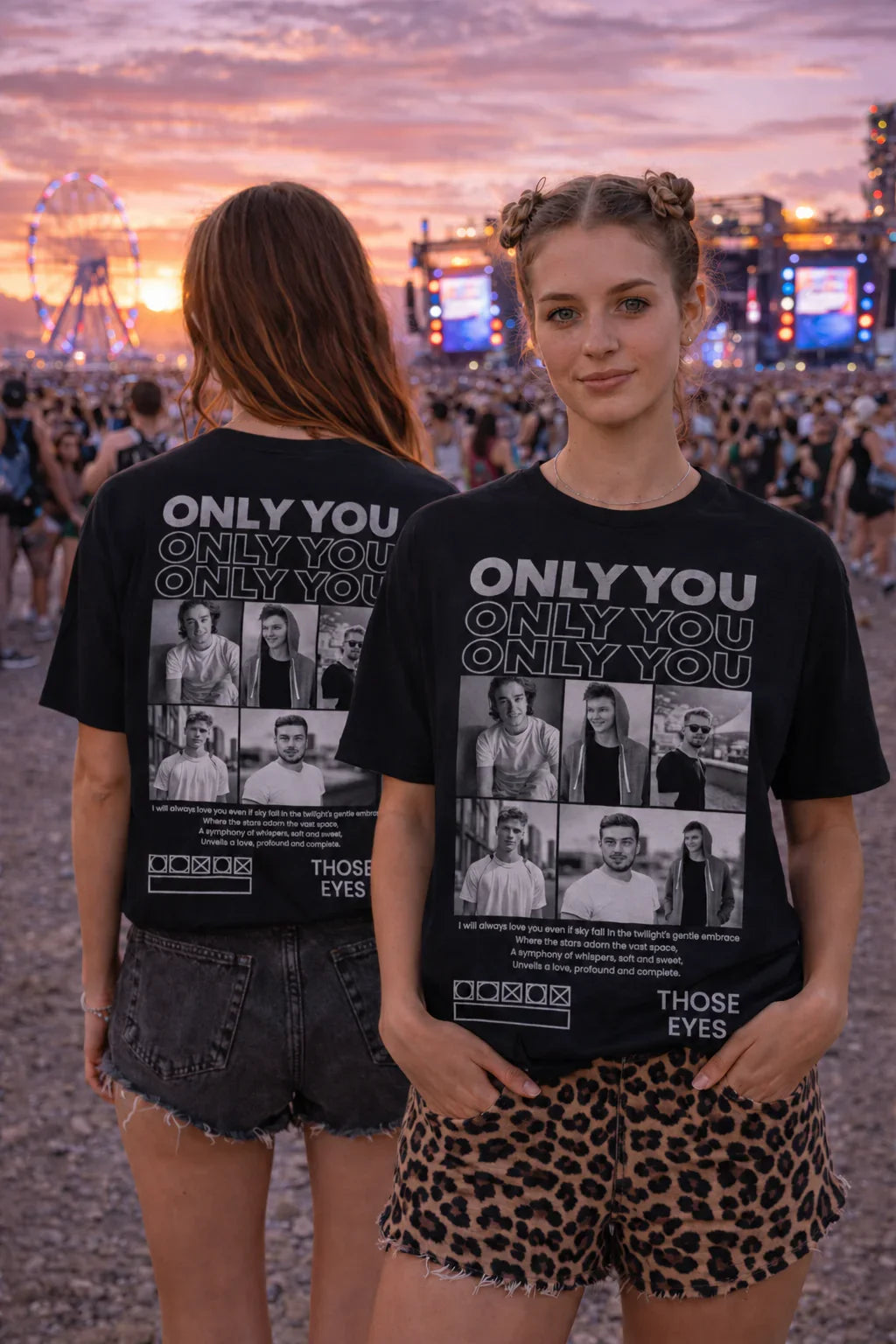 Personalizowana Koszulka Only You w stylu albumu muzycznego dla Twojej dziewczyny - PRZÓD i TYŁ