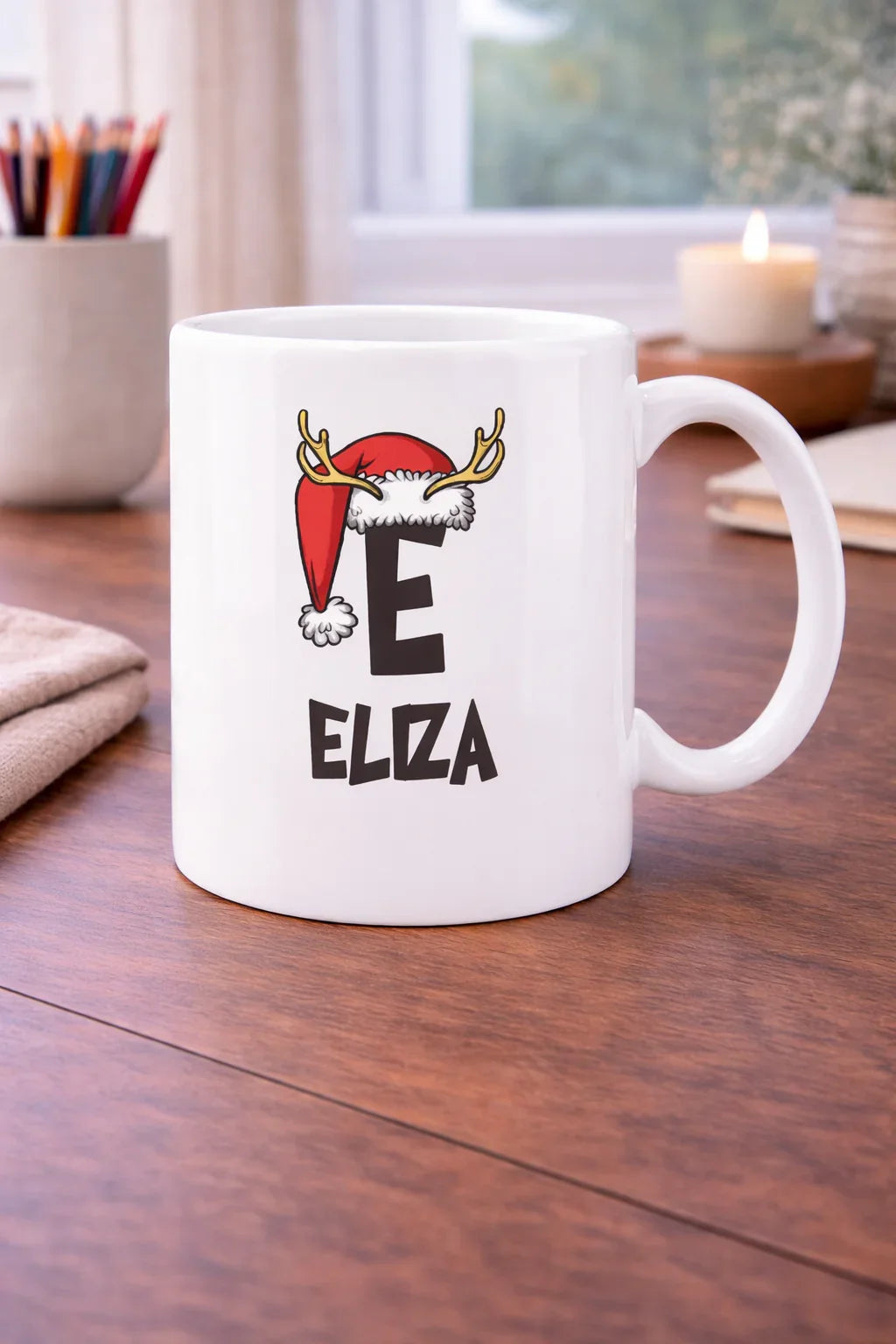 Personalizowany Kubek -Świąteczna literka i imię