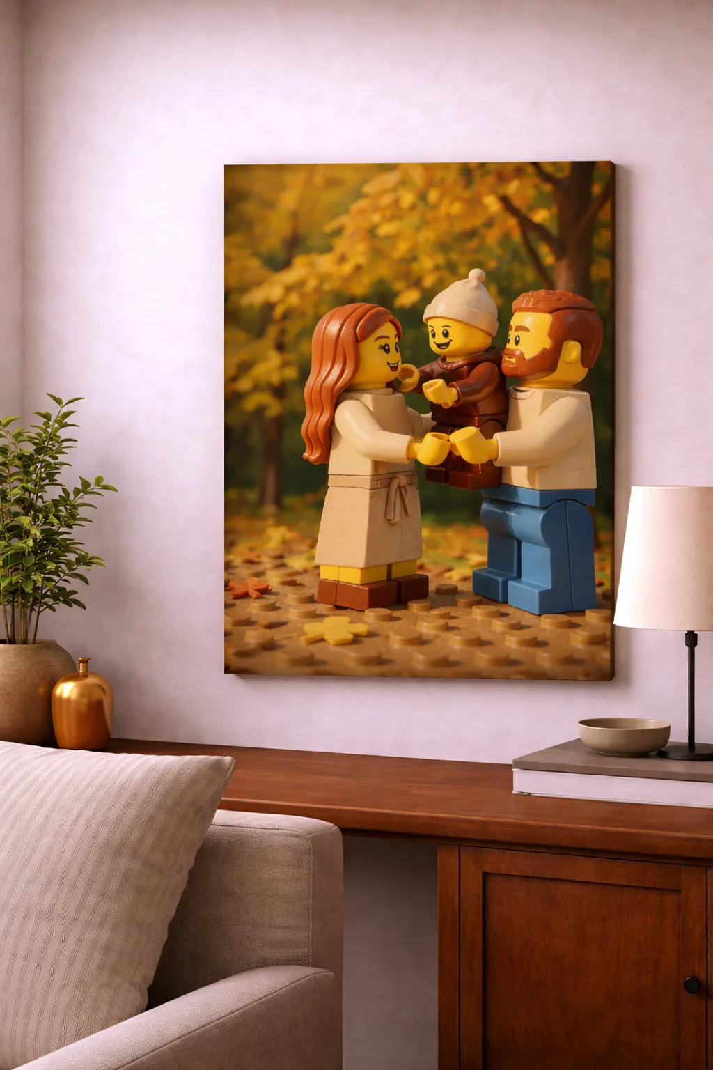 Personalizowany Obraz w stylu LEGO na płótnie