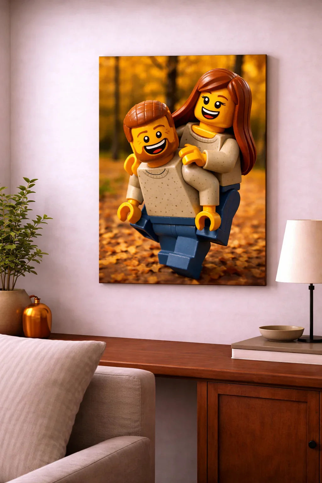 Personalizowany Obraz w stylu LEGO na Walentynki - dla Chłopaka lub Dziewczyny