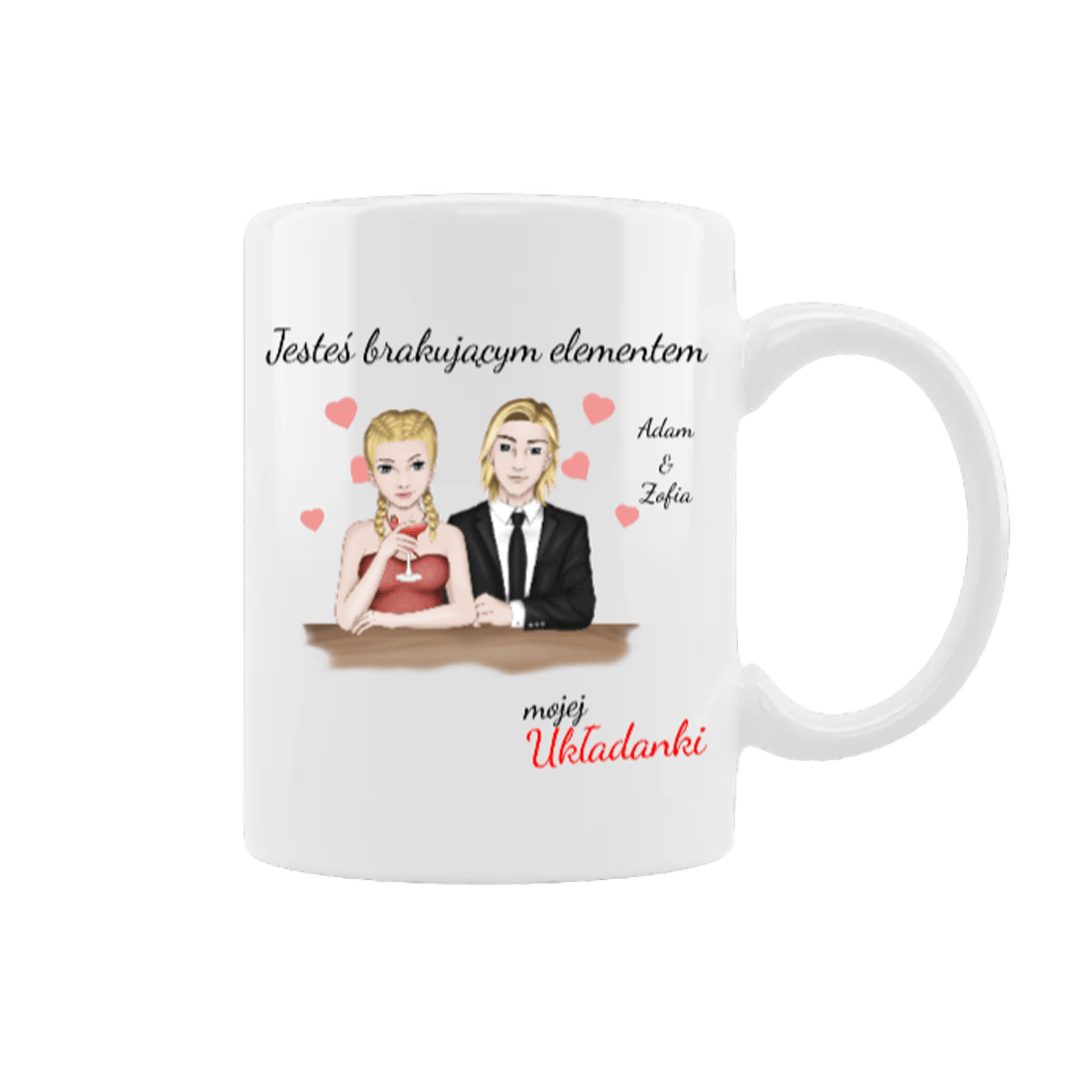 Personalizowany Kubek - Jesteś brakującym elementem mojej układanki - Mejkmi - Personalizowane Prezenty Dla Twoich Bliskich!