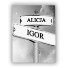 Personalizowany Obraz na płótnie dla dziewczyny - znak drogowy - Mejkmi - Personalizowane Prezenty Dla Twoich Bliskich!