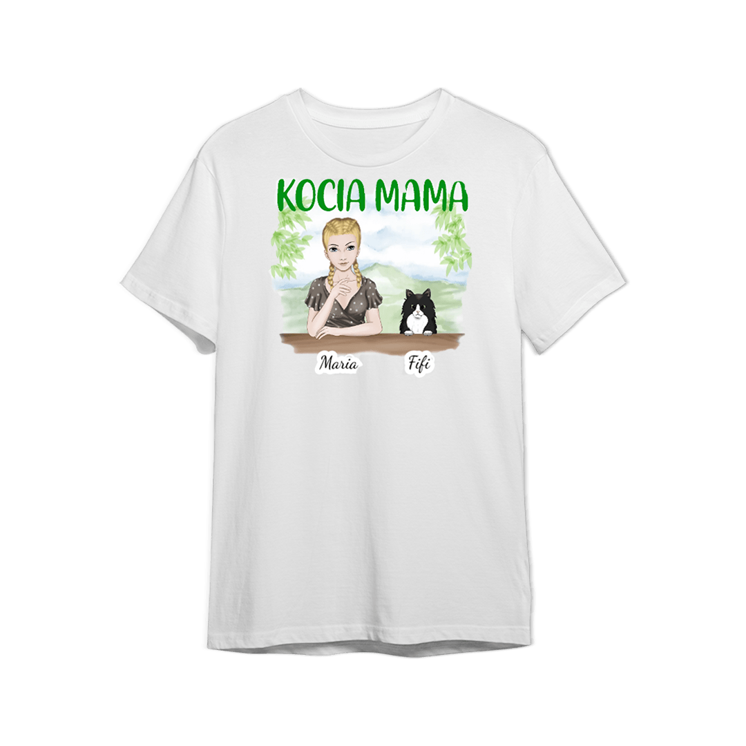 Koszulka Personalizowana - Kocia Mama - Mejkmi - Personalizowane Prezenty Dla Twoich Bliskich!