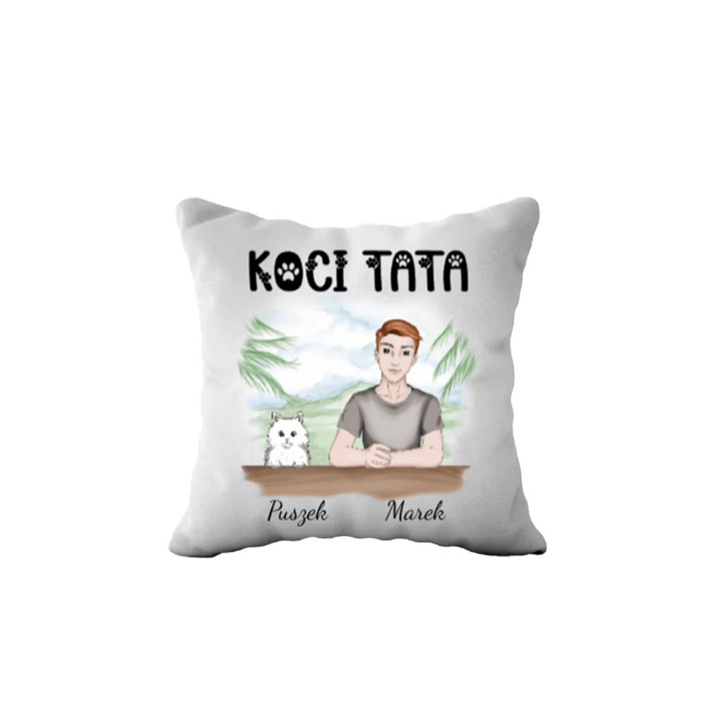 Poduszka personalizowana - Koci Tata - Mejkmi - Personalizowane Prezenty Dla Twoich Bliskich!