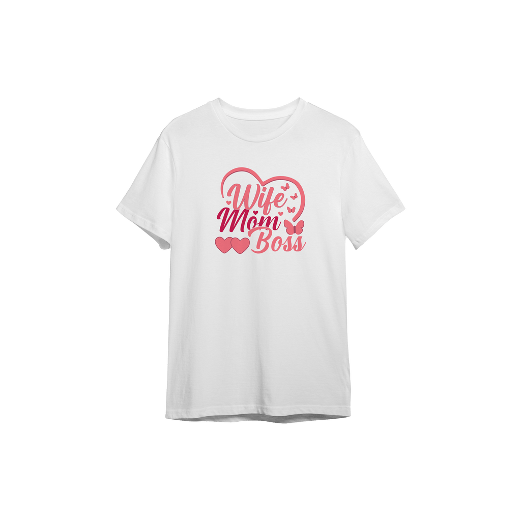 Koszulka z Napisem "Wife Mom Boss" - Mejkmi - Personalizowane Prezenty Dla Twoich Bliskich!