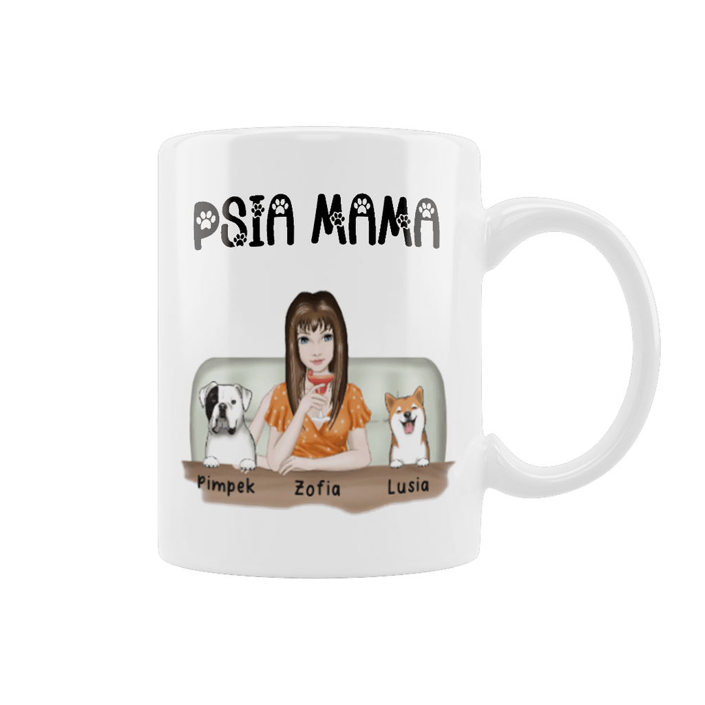 Kubek Personalizowany - Psia Mama - dla miłośniczki psów - Mejkmi - Personalizowane Prezenty Dla Twoich Bliskich!