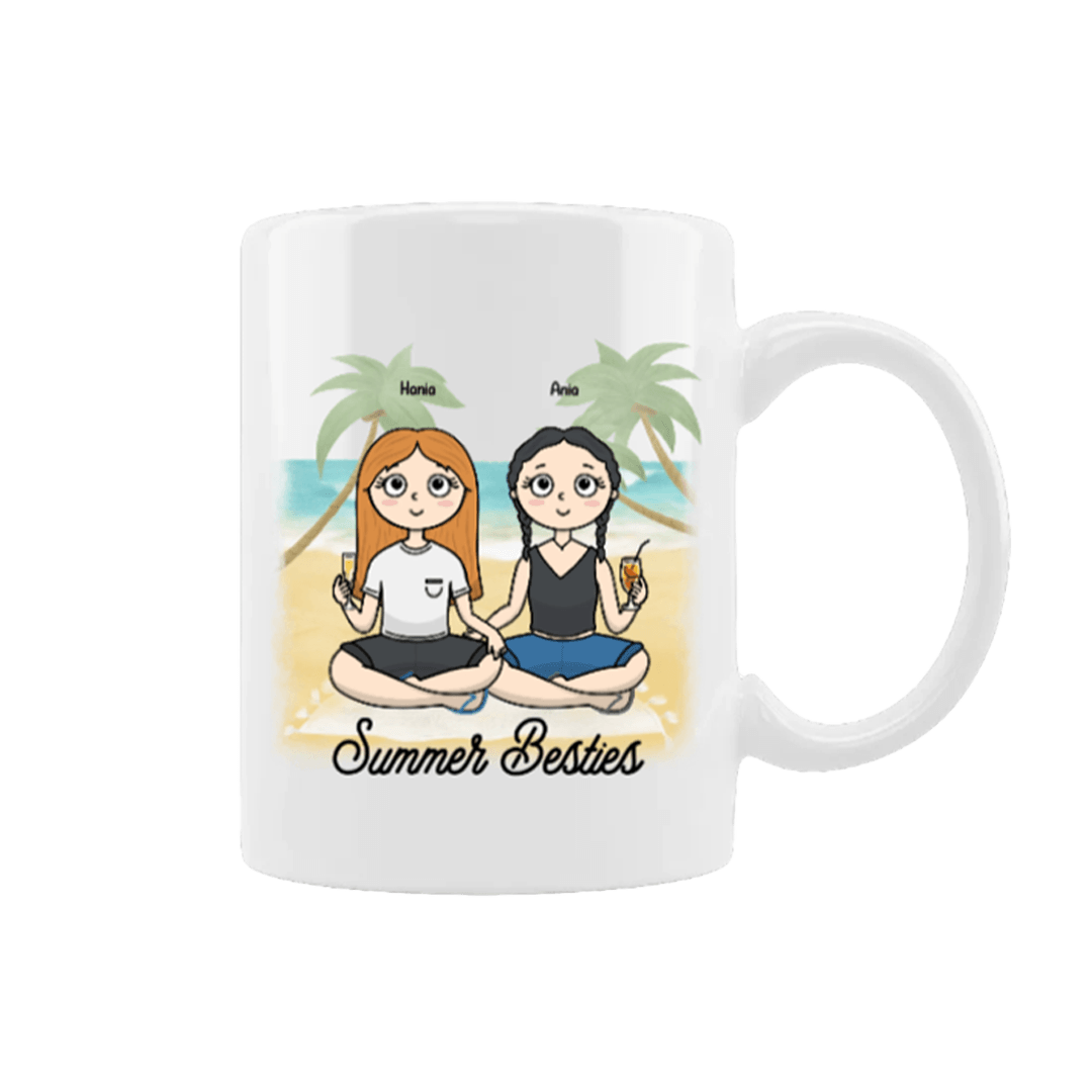 Kubek personalizowany - Summer Besties - dla przyjaciółek - Mejkmi - Personalizowane Prezenty Dla Twoich Bliskich!