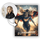 Personalizowany Obraz na płótnie Supermom na Prezent na Dzień Mamy - Mejkmi - Personalizowane Prezenty Dla Twoich Bliskich!