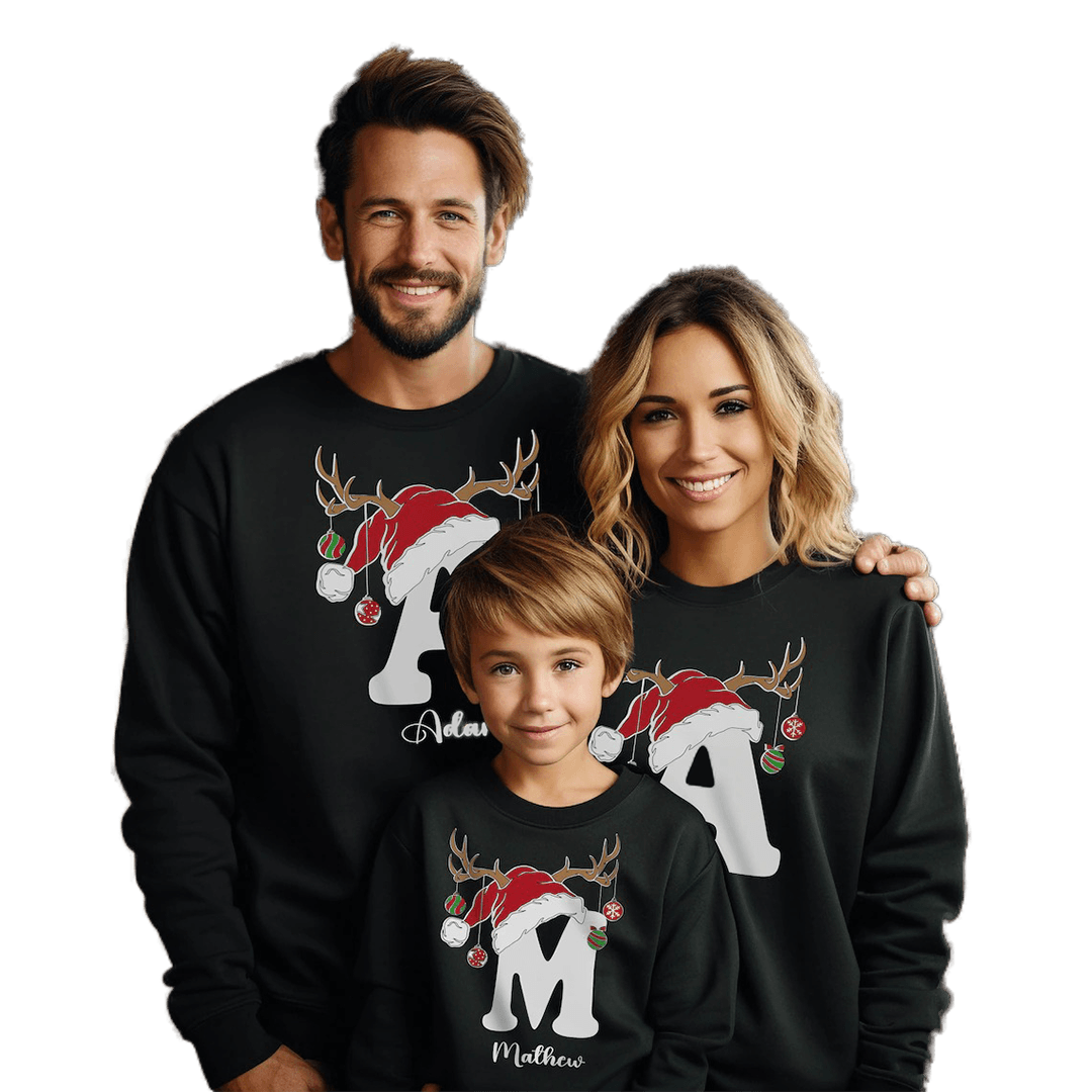 Personalizowana Bluza - Świąteczne imię + literka - Mejkmi - Personalizowane Prezenty Dla Twoich Bliskich!