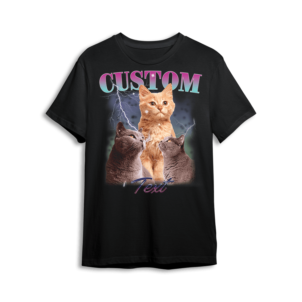 Personalizowana Koszulka - w stylu Bootleg ze zdjęciami Twojego kota - Mejkmi - Personalizowane Prezenty Dla Twoich Bliskich!