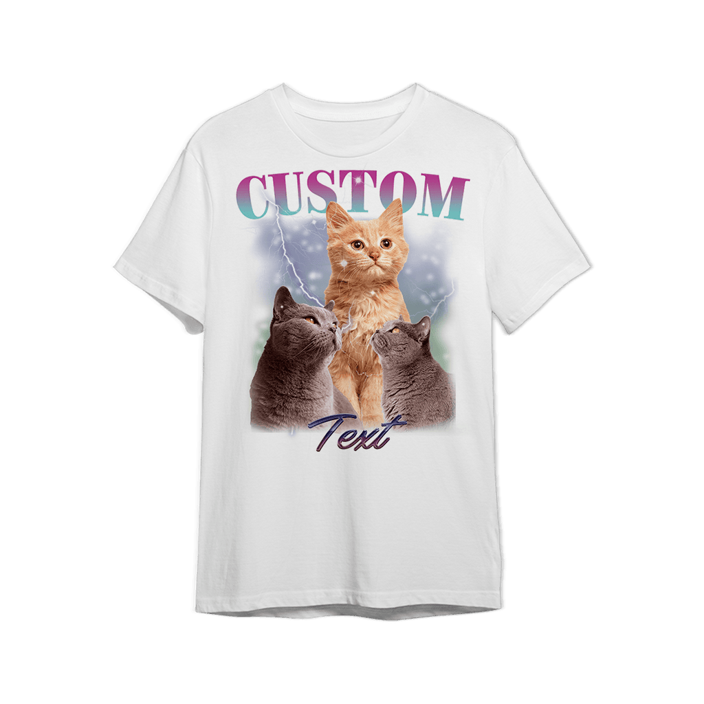 Personalizowana Koszulka - w stylu Bootleg ze zdjęciami Twojego kota - Mejkmi - Personalizowane Prezenty Dla Twoich Bliskich!