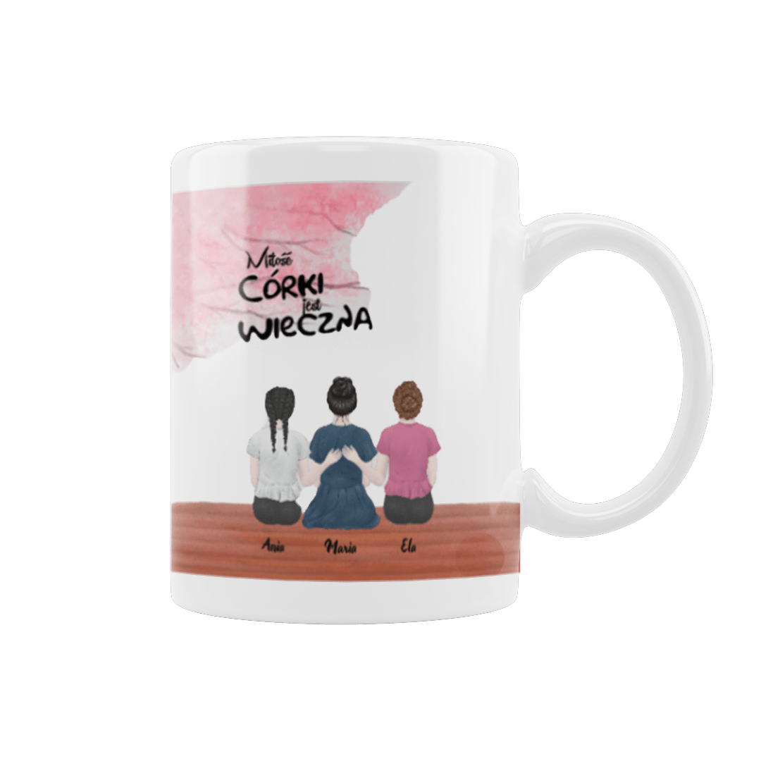 Personalizowany Kubek - Miłość córki jest wieczna - dzień matki - Mejkmi - Personalizowane Prezenty Dla Twoich Bliskich!