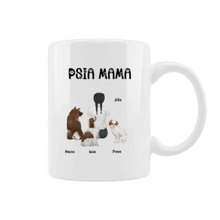 Personalizowany Kubek - Psia mama (Od 1 do 4 psów) - Mejkmi - Personalizowane Prezenty Dla Twoich Bliskich!