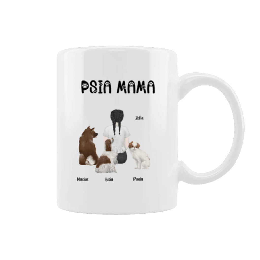 Personalizowany Kubek - Psia mama (Od 1 do 4 psów) - Mejkmi - Personalizowane Prezenty Dla Twoich Bliskich!