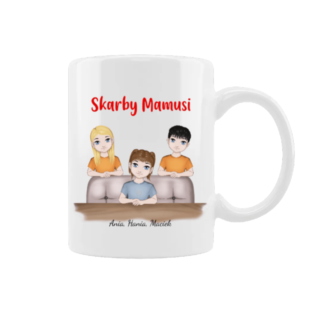 Personalizowany Kubek - Skarby Mamusi - wyjątkowy prezent dla Mamy - Mejkmi - Personalizowane Prezenty Dla Twoich Bliskich!