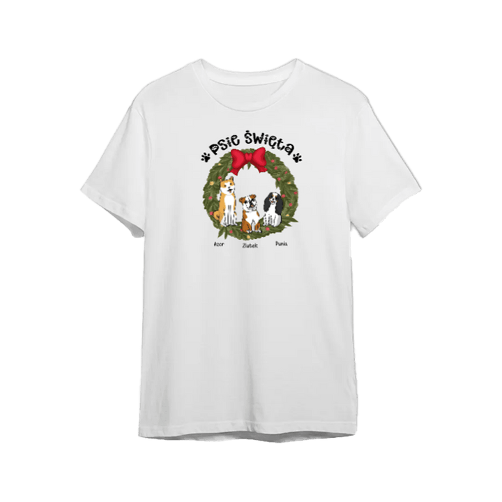 Personalizowana Koszulka - Psie święta (do 3 psów) - Mejkmi - Personalizowane Prezenty Dla Twoich Bliskich!
