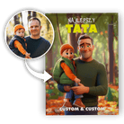 Personalizowany Obraz na płótnie Disney Najlepszy Tata na Prezent na Dzień Ojca - Mejkmi - Personalizowane Prezenty Dla Twoich Bliskich!