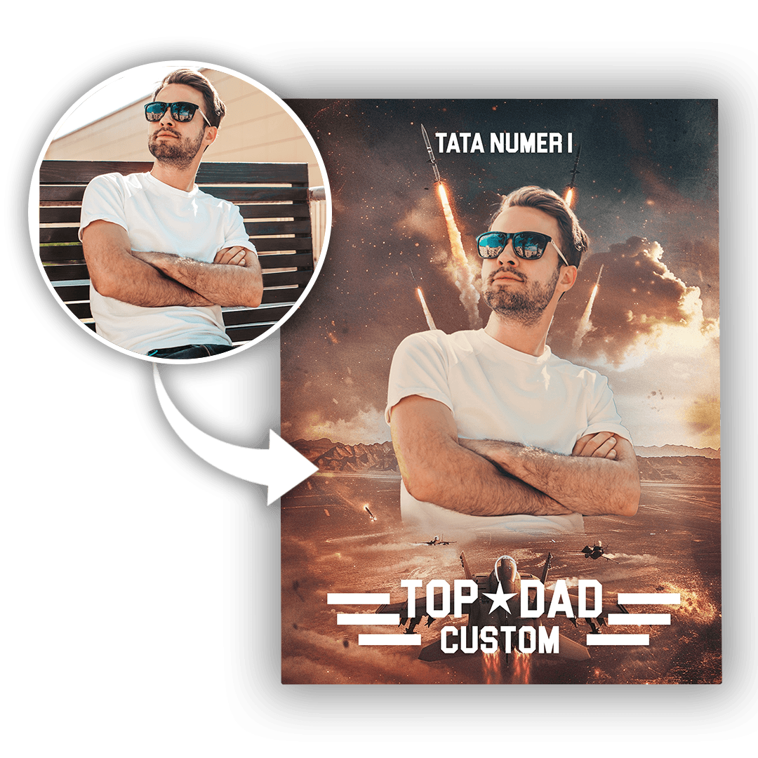 Personalizowany Obraz na płótnie Top Dad na Prezent na Dzień Ojca - Mejkmi - Personalizowane Prezenty Dla Twoich Bliskich!