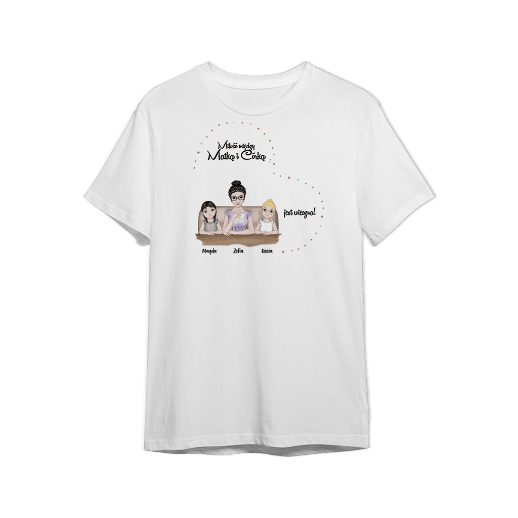 Koszulka Personalizowana - Wieczna miłość mama i córka - Mejkmi - Personalizowane Prezenty Dla Twoich Bliskich!