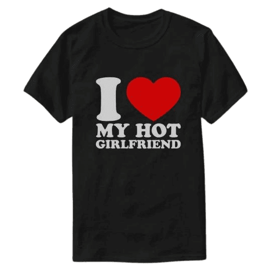 Personalizowana Koszulka I Love My Hot Girlfriend z Twoim zdjęciem na prezent - Mejkmi - Personalizowane Prezenty Dla Twoich Bliskich!