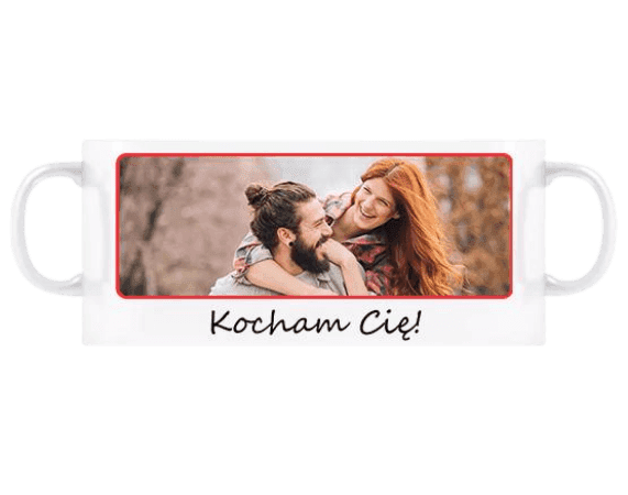 Personalizowany kubek miłosny z napisem Kocham Cię i waszym zdjęciem - Mejkmi - Personalizowane Prezenty Dla Twoich Bliskich!